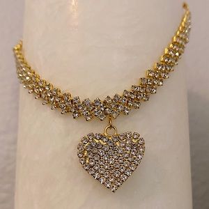 Studded Heart Bracelet or Anklet